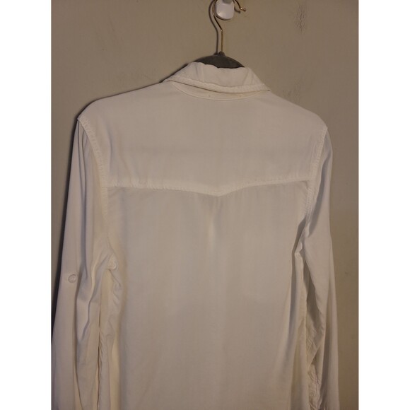Cloth & Stone White Tencel Button Up Shirt Sz S - Picture 5 of 7